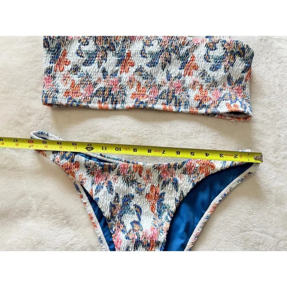 Jolyn Bikini Set Size XL Smocked Floral “Kelia” Bottom “Eva” Top NWT 2 Pc